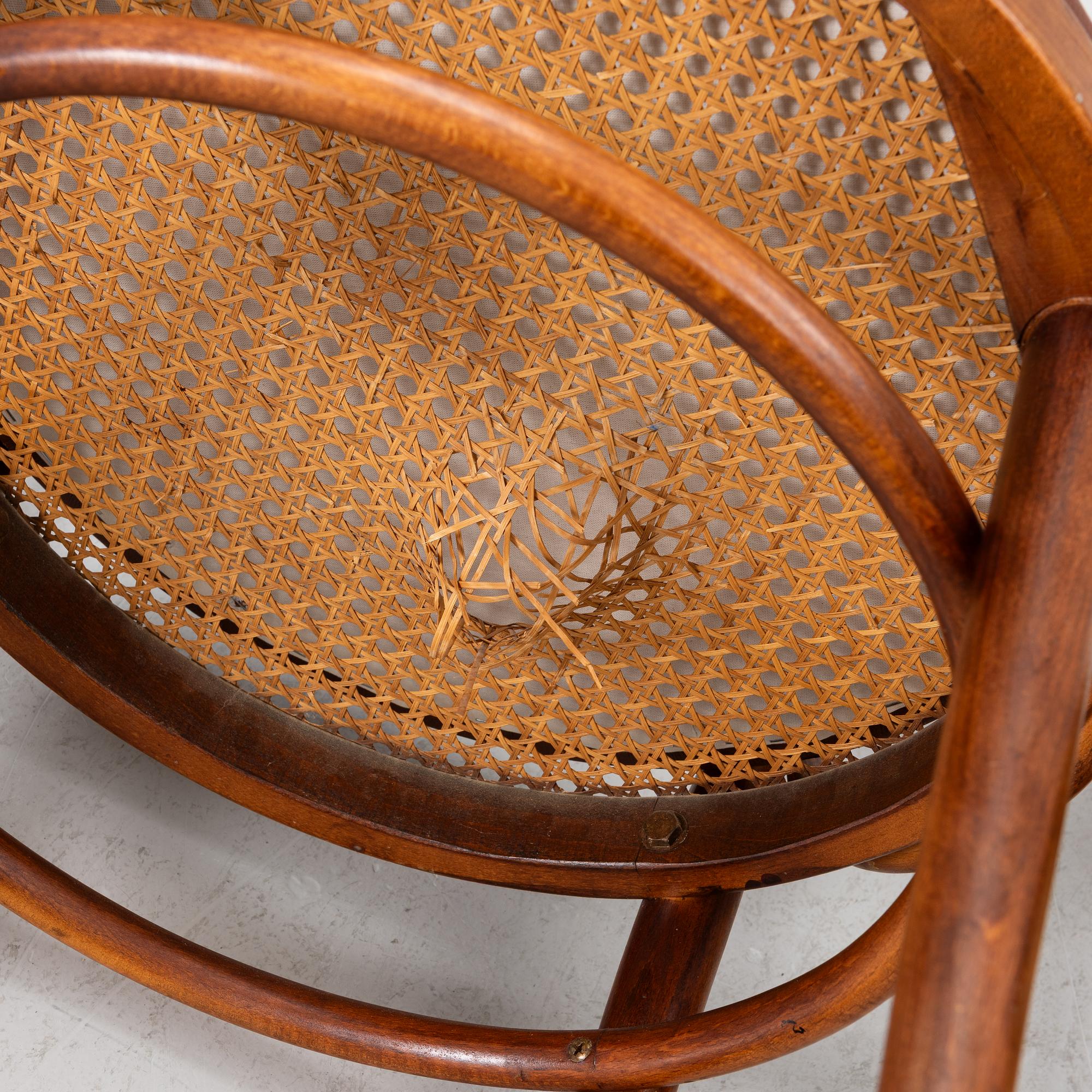Armchairs, 6, model no. 3, Thonet, first half of the 20th century.