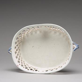 A faience chesnut basket, Rörstrand, 18th Century.