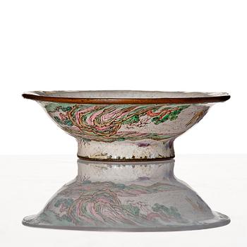 A Canton enamel bowl, Qing dynasty, 18th Century.