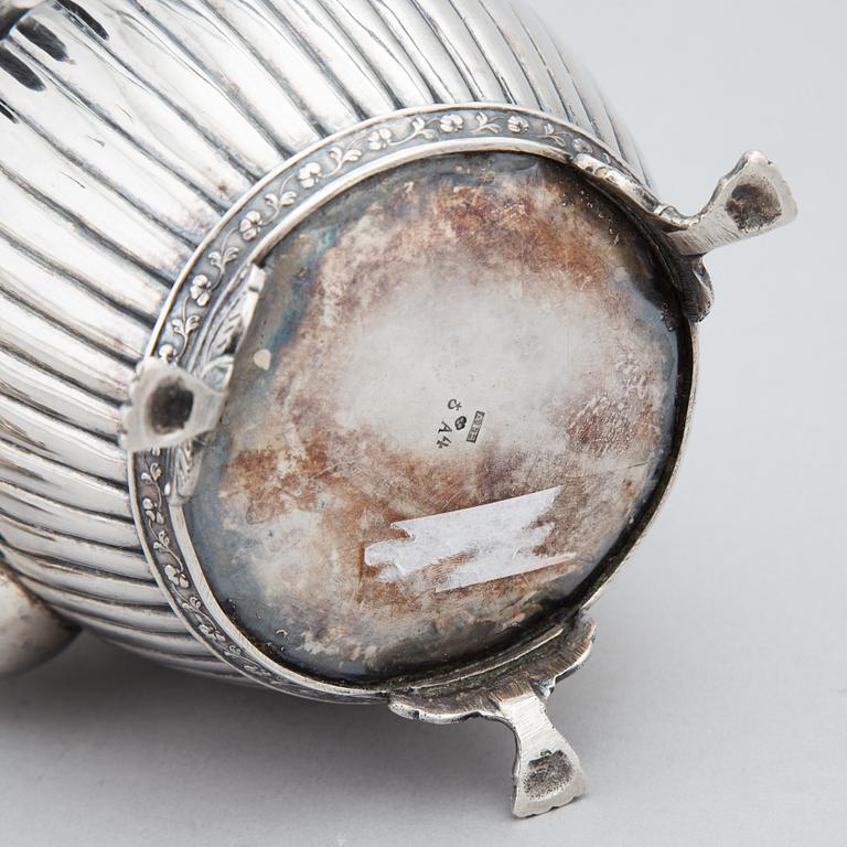 A Swedish Empire Silver Coffee Pot, mark of AF Hellman, Uppsala 1831.