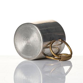 Firma Svenskt Tenn, a pewter and brass cup model "A 2196", Stockholm, 1957.