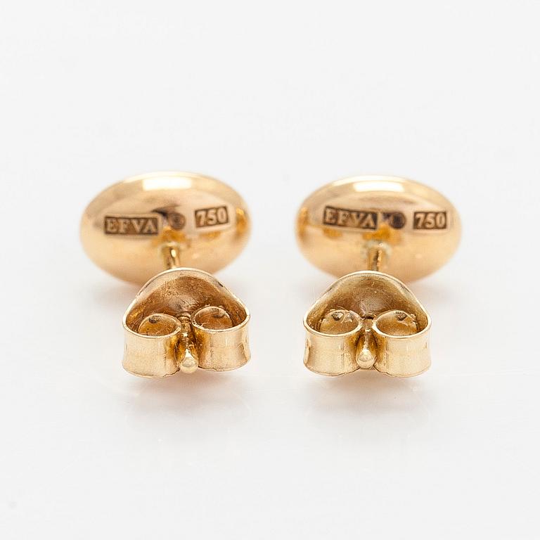 Efva Attling, a pair of 18K gold "Love Bead" earrings with topazes.