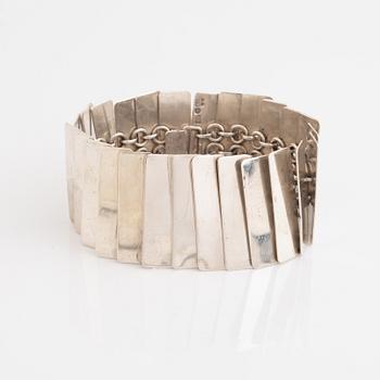 Silver bracelet.