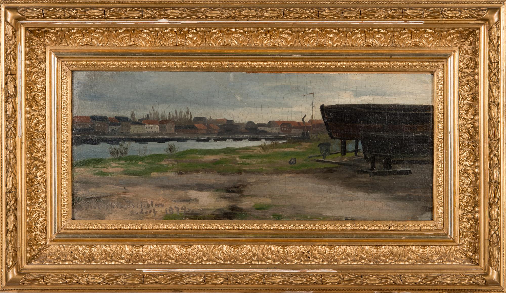 Victor Westerholm, öljy levylle, signeerattu ja päivätty 1879.