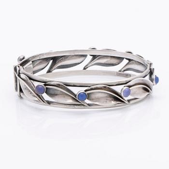Silver jewellery, 3 pieces, rock crystal and chalcedony, 1954 and 1970.