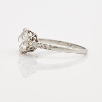 A ring set with an old-cut diamond.