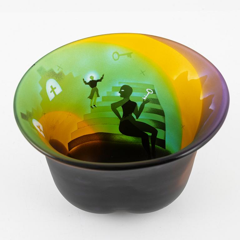 Bertil Vallien, a unique glass bowl, Kosta Boda.