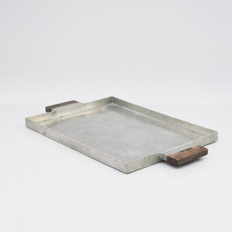 Björn Trägårdh, a rectangular pewter tray, model nr A 1206, Firma Svenskt Tenn, Stockholm 1932.