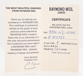 Raymond Weil, Parsifal, rannekello, 22 x 14 mm.