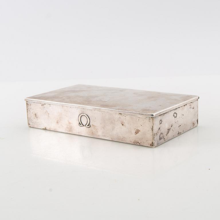Box for Omega Constellation de luxe, silver, Fezler, Switzerland, 20th century.