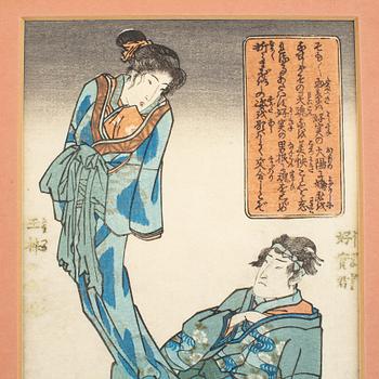 Utagawa Kunisada, 'Ghost', 'Warrior' and Yoshitaki 'Kabuki actor'.