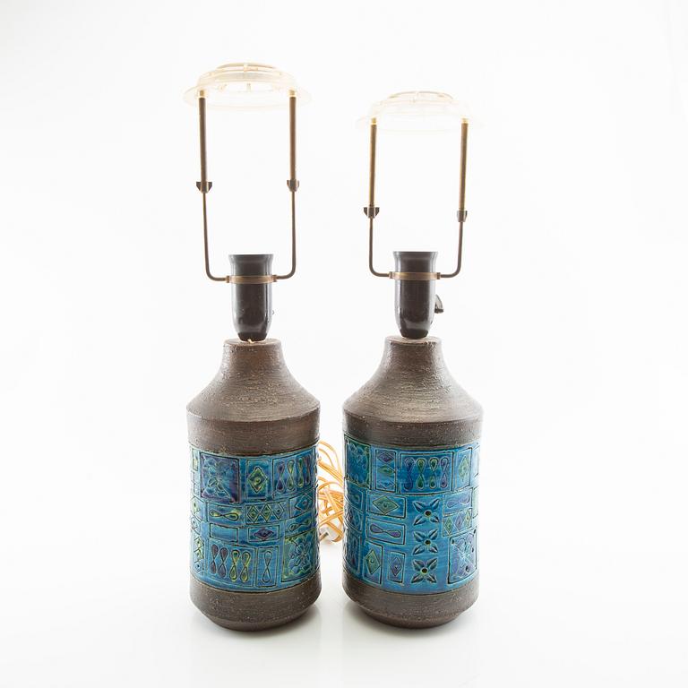 Aldo Londi table lamps, a pair, Bitossi, Italy, later part of the 20th century.