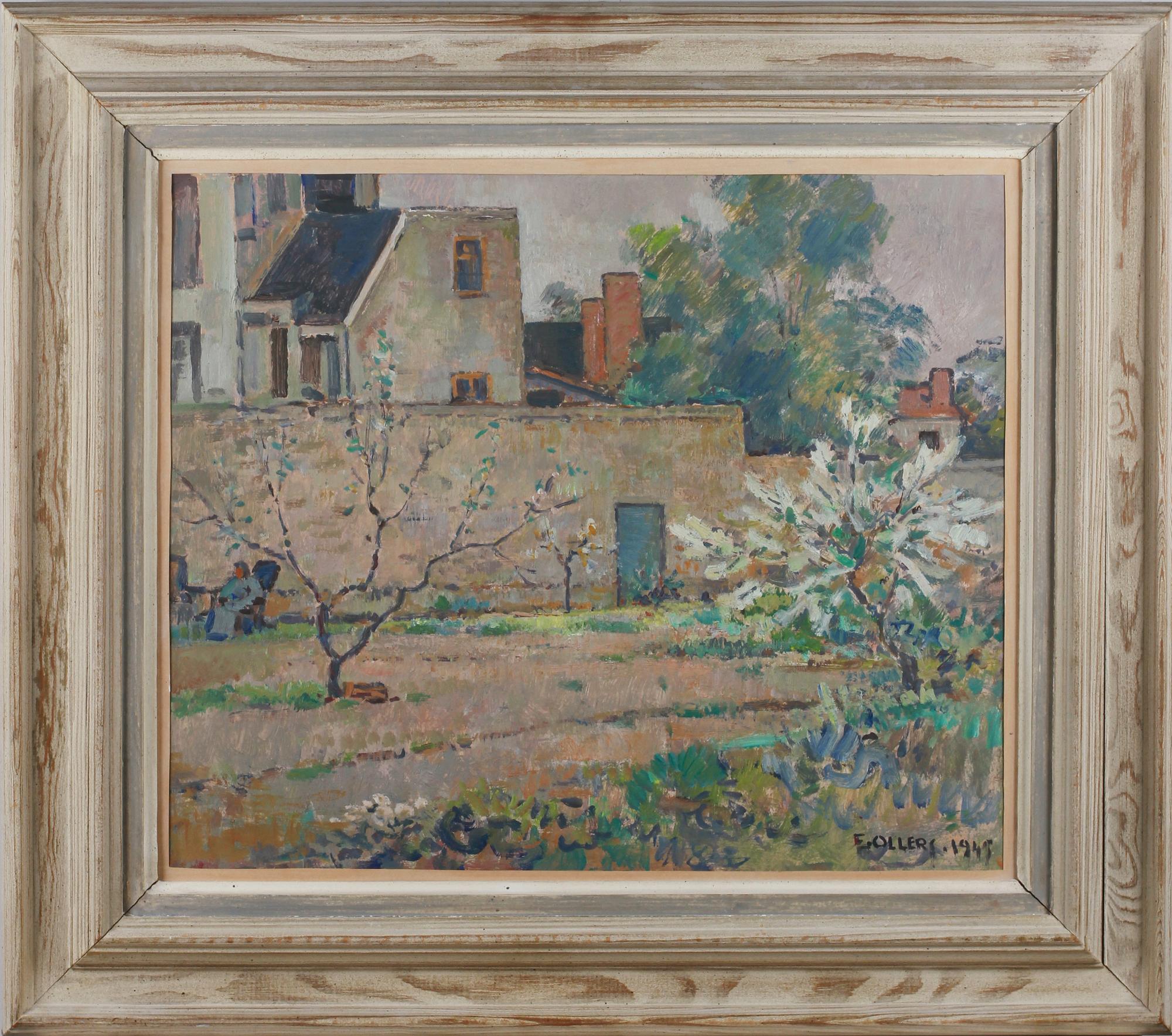 EDVIN OLLERS, olja på papp-pannå, sign och dat 1945.