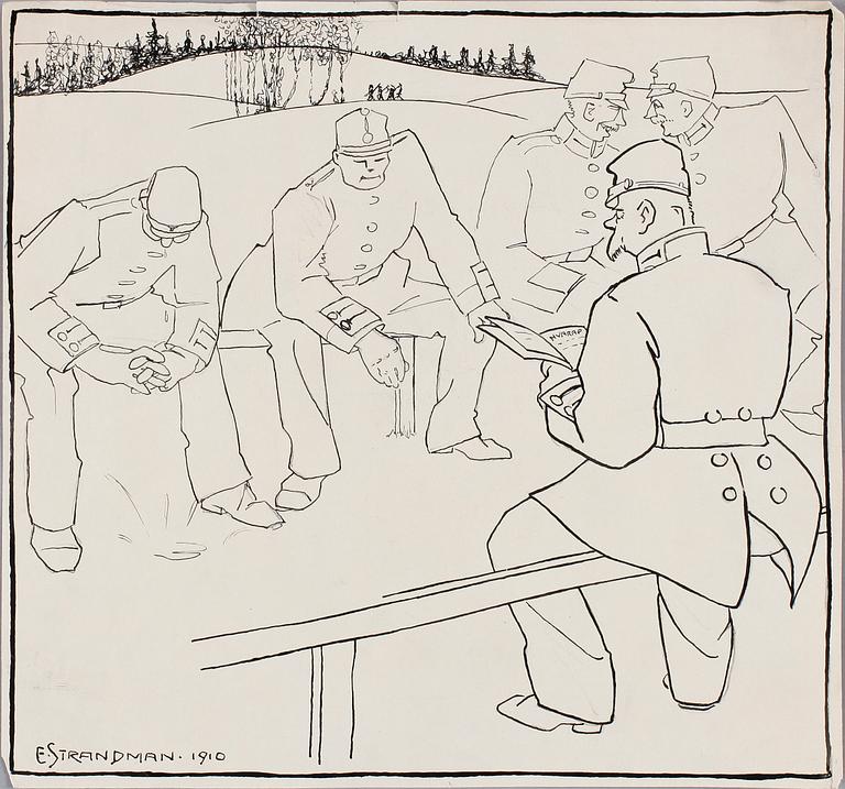 PARTI KARIKATYRER, ca 20 st, flertal konstnärer såsom Eigil Schwab, Erik Lange, Bertil Lybeck, tidigt 1900-tal.