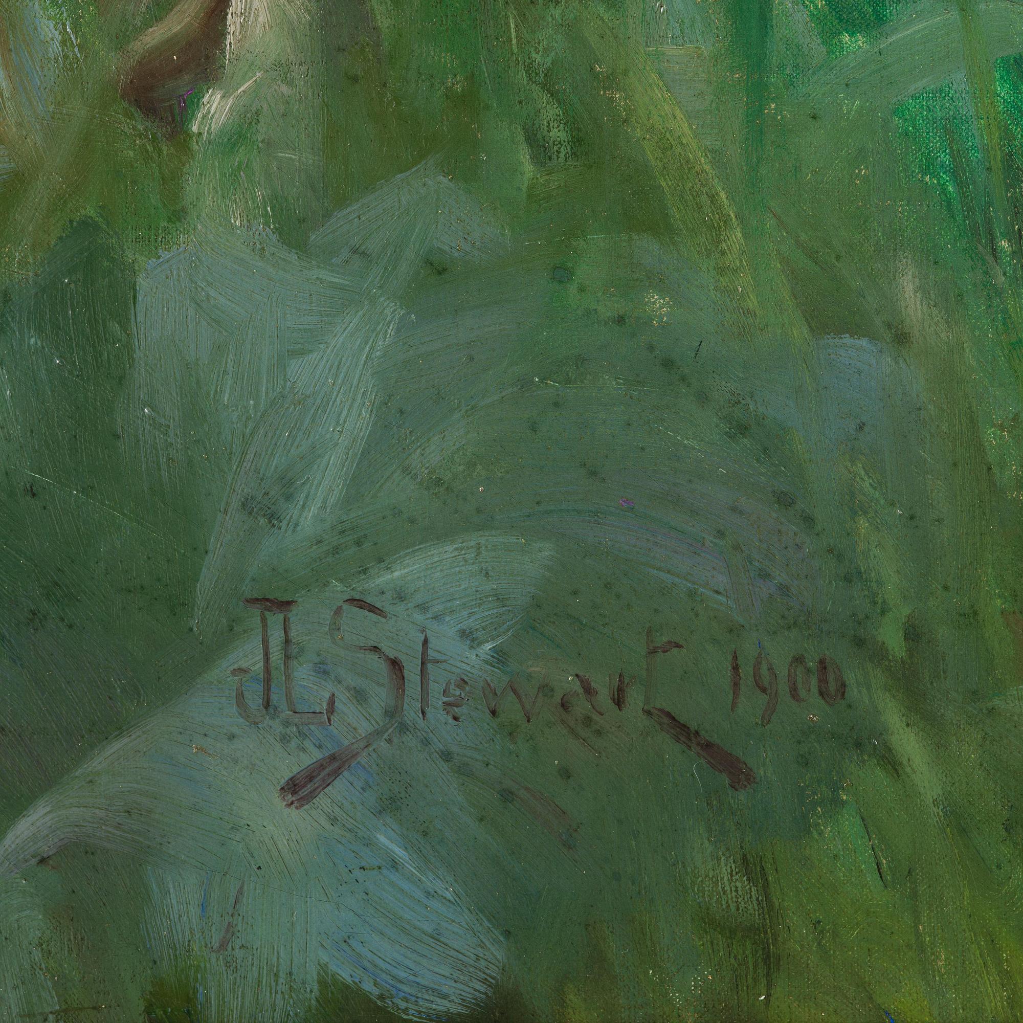 Julius Le Blanc Stewart, Poppy field with resting model.