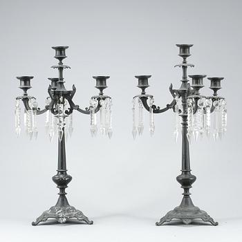 KANDELABRAR, ett par, nyrenässans, 1800-talets slut.