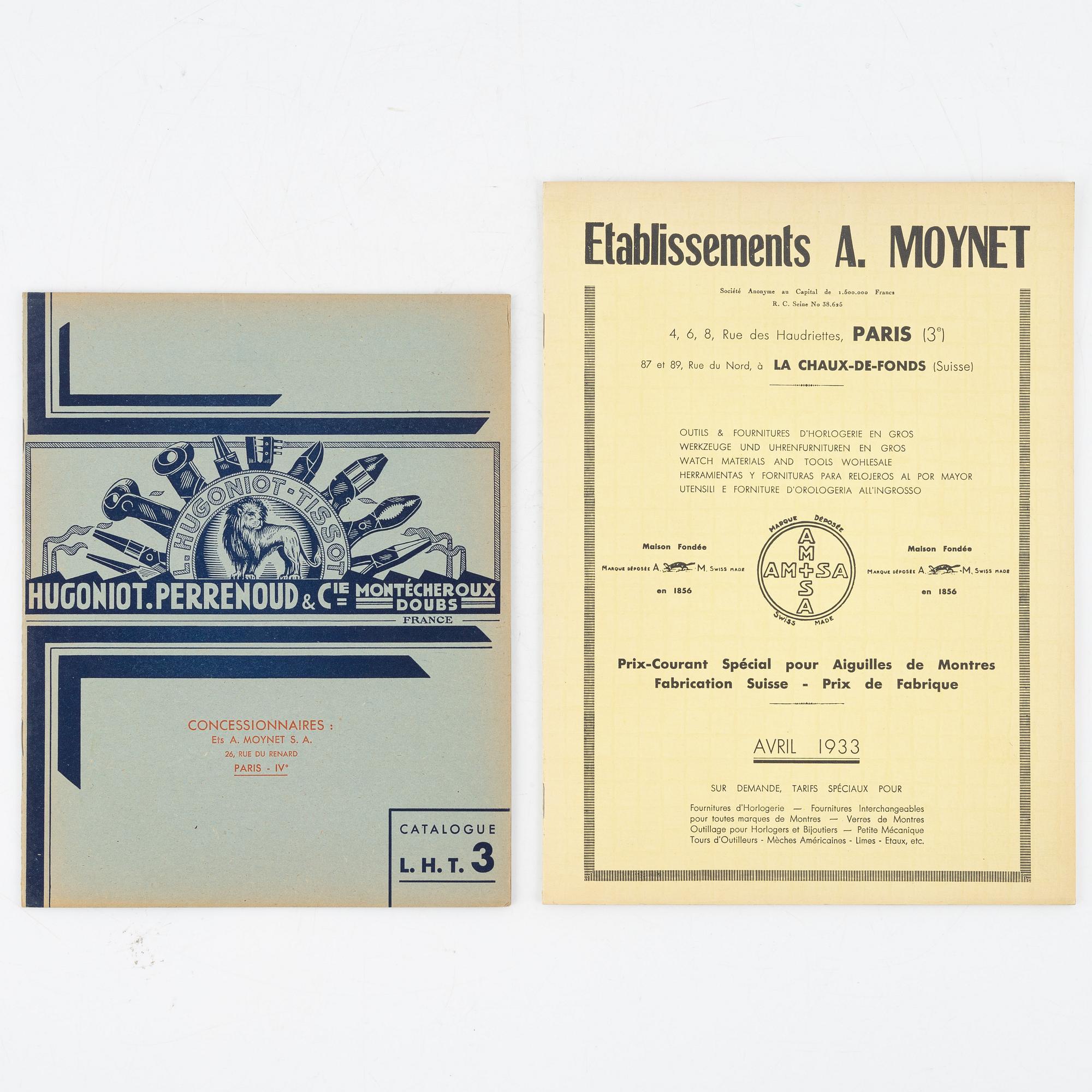 Catalogues of tools and supplies for watch-manufacturing and repairing - 10 vols.