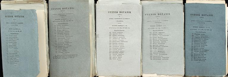 JOHAN PALMSTRUCH,  "Svensk Botanik" 5 häften med 72 st koppargravyrer, ca 1823-1830.
