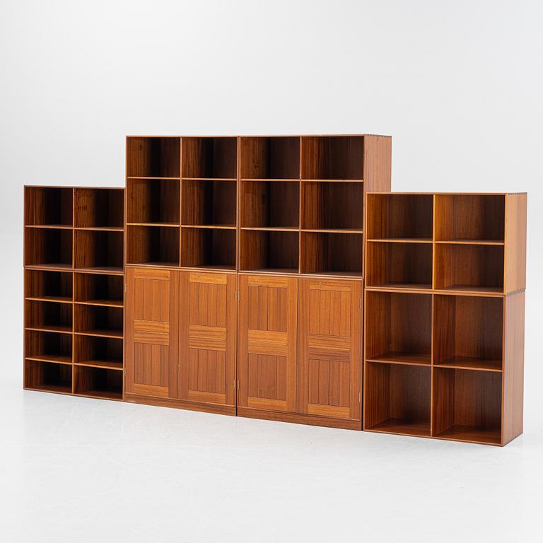 Mogens Koch, a pair of cabinets and six modules, 'Byggereolen', Rud Rasmussens Snedkerier, Denmark, mid 20th Century.