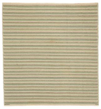 208. Barbro Nilsson, Matta, "Randig med tvist, grön", rölakan, ca 244,5-245,5 x 226-227 cm, signerad AB MMF BN.