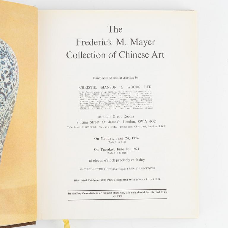 Katalog, Christies, The Frederick M. Mayer Collection of Chinese Art, June 24 and 25, 1974.