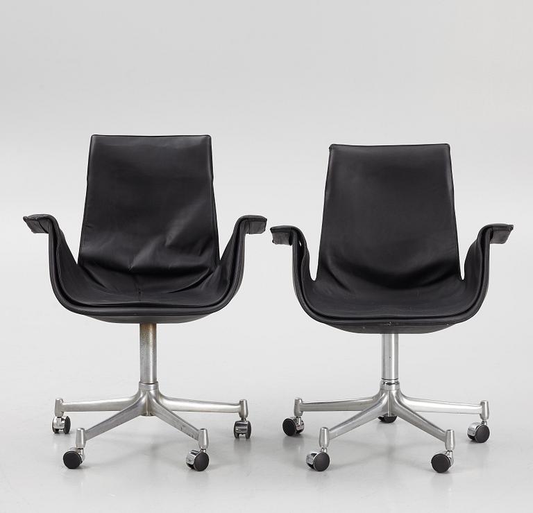 Preben Fabricius & Jørgen Kastholm, armchairs, a pair, "Tulip", Knoll International.