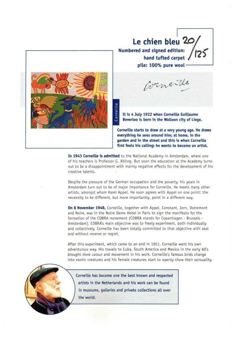 BEVERLOO CORNEILLE, after, tapestry rug, hand-tufted wool, c. 200 x 280 cm, numbered 20/125.