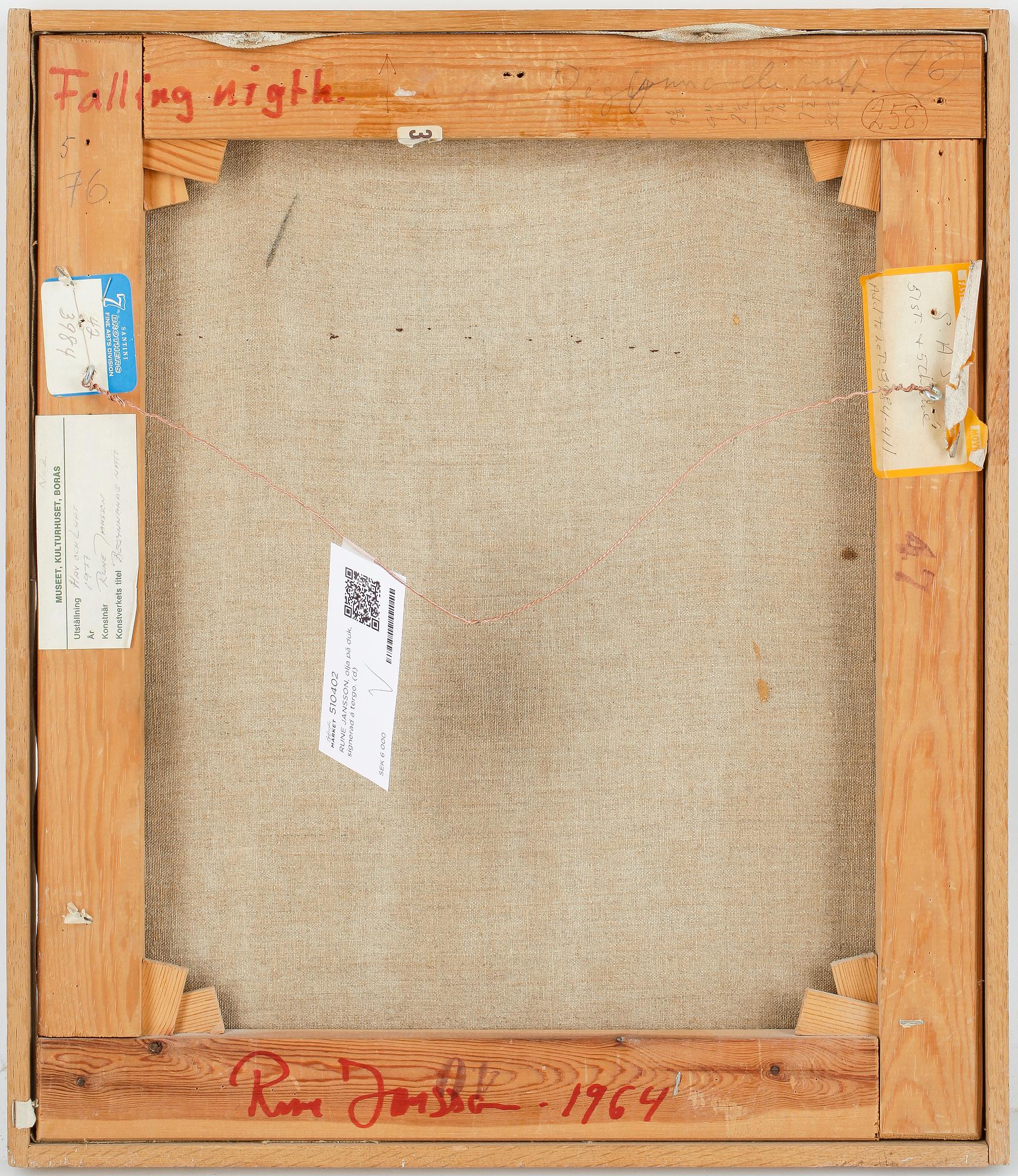 RUNE JANSSON, olja på duk, signerad á tergo.