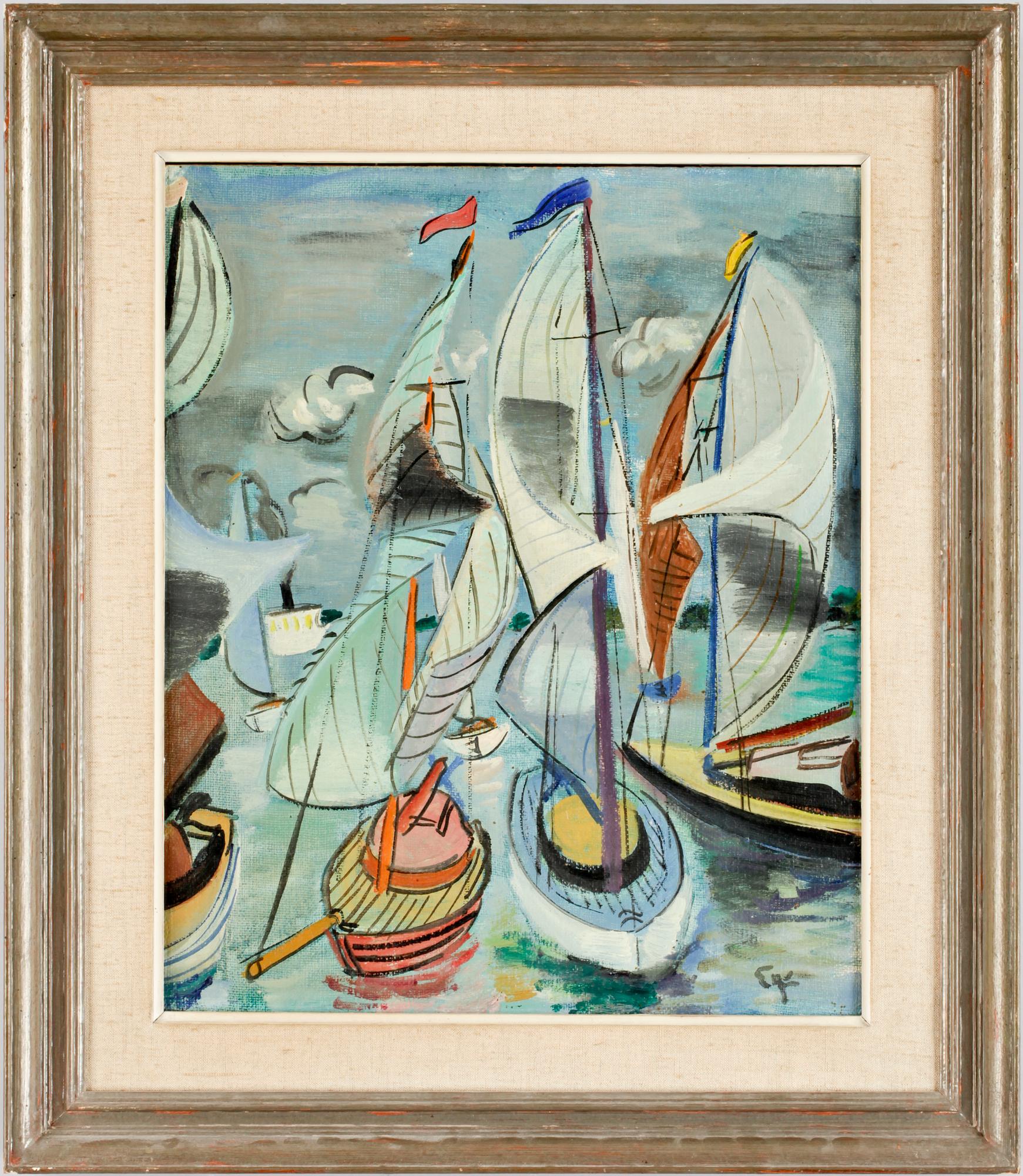 ERIK ELFVEN, olja på pannå. Monogramsign.