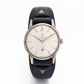 Omega, Seamaster 30, wristwatch, stainless steel, manual, plastic crystal, c. 1962.