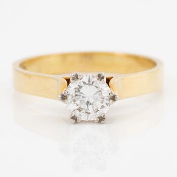 Ring, 18K gold with brilliant-cut diamond.