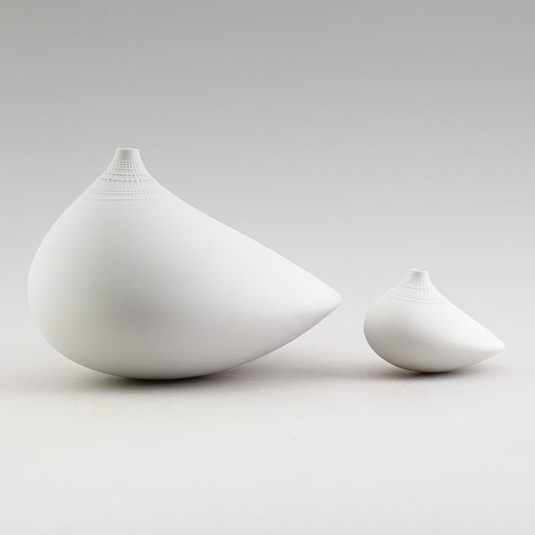 VASER, 2 st, porslin, "Pollo", design Tapio Wirkkala, Studio-Line Rosenthal.