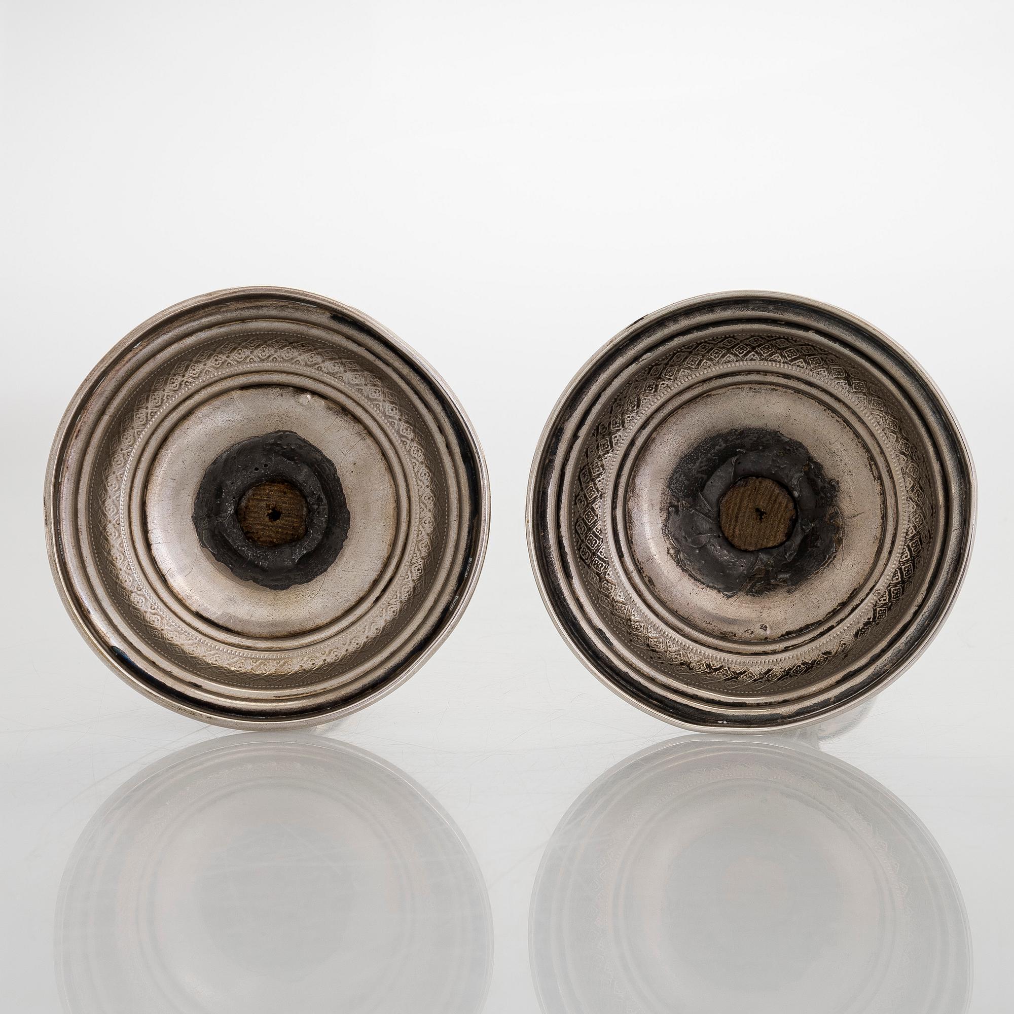 A pair of silver candlesticks, Austro-Hungarian Empire, 1867 - 1872.