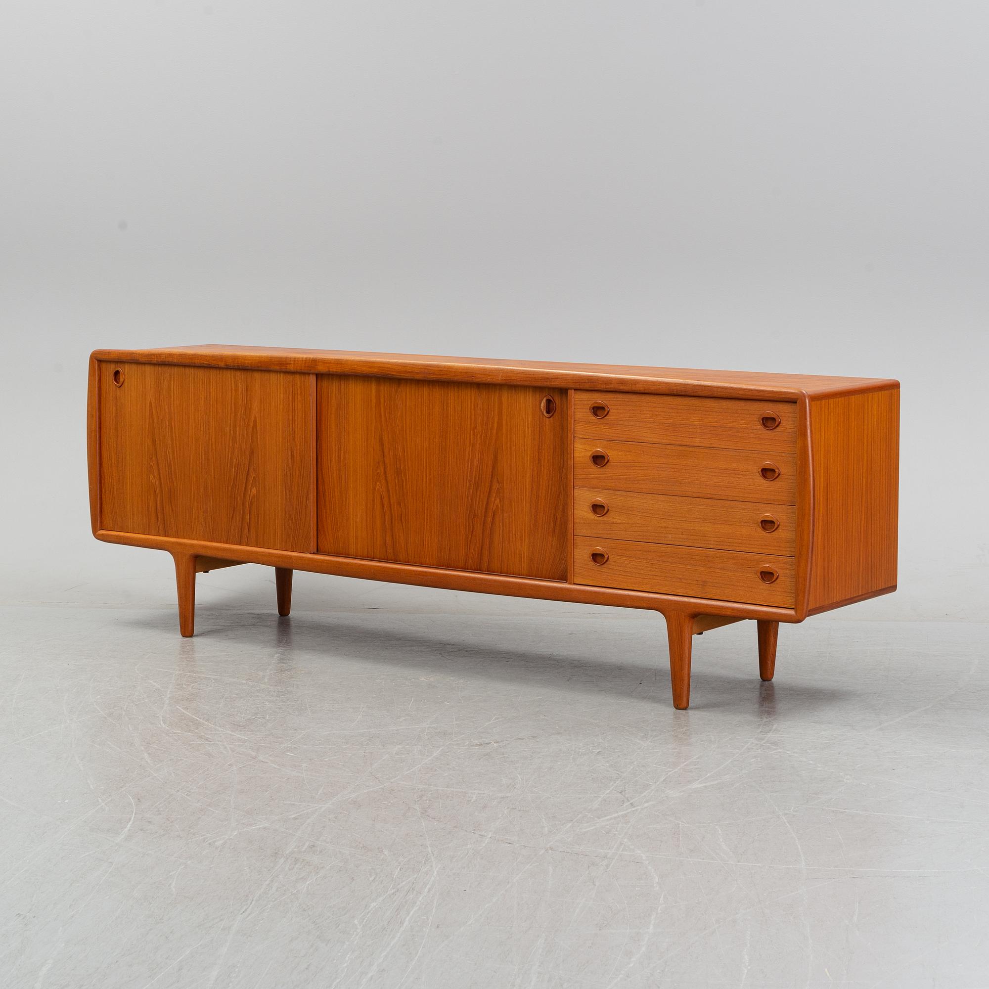 A teak veneered sideboard by H.P Hansen, IMHA, Denmark, second half of the 20th century.