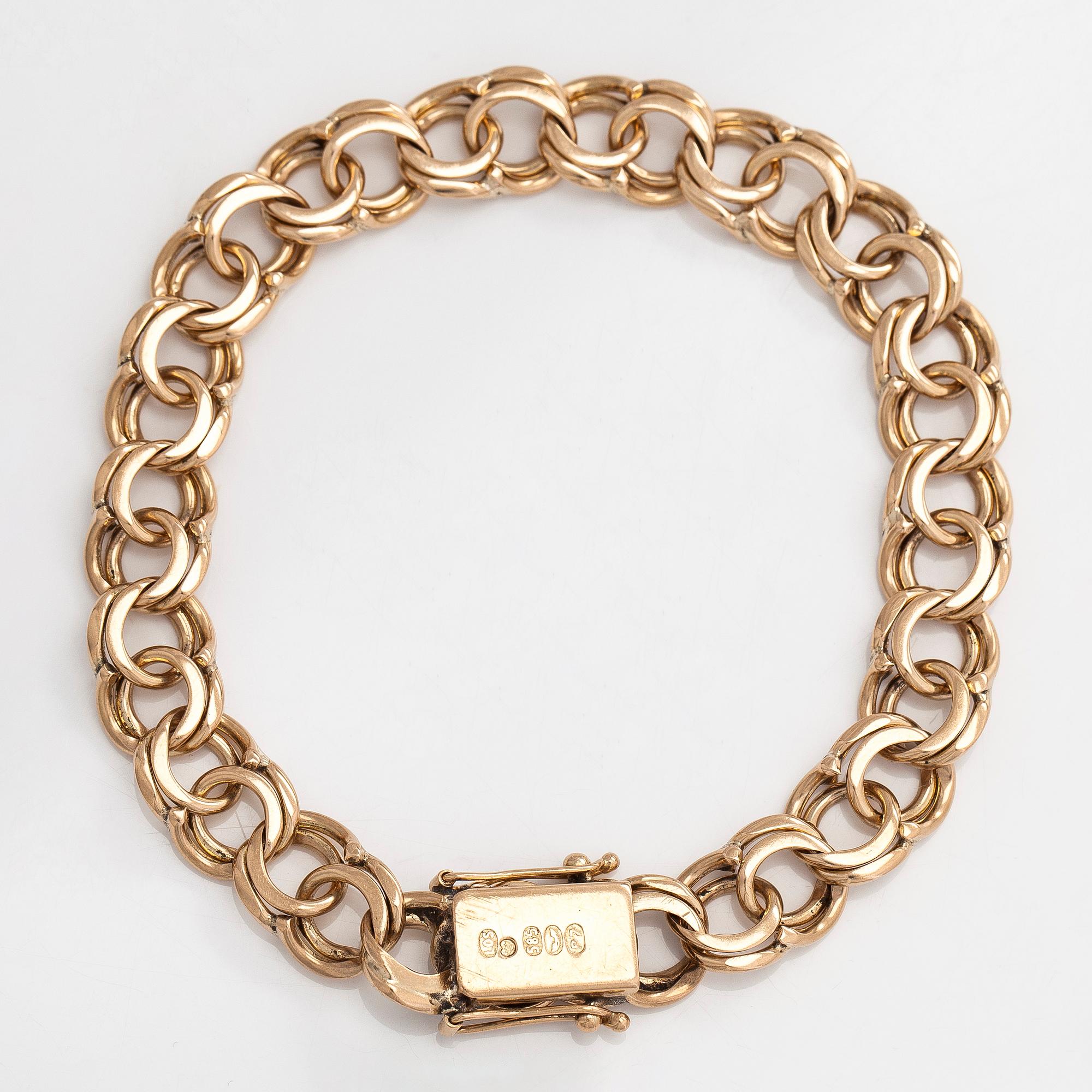 A 14K gold bismarck link bracelet, Lauri Suninmäki, Helsinki 1968.