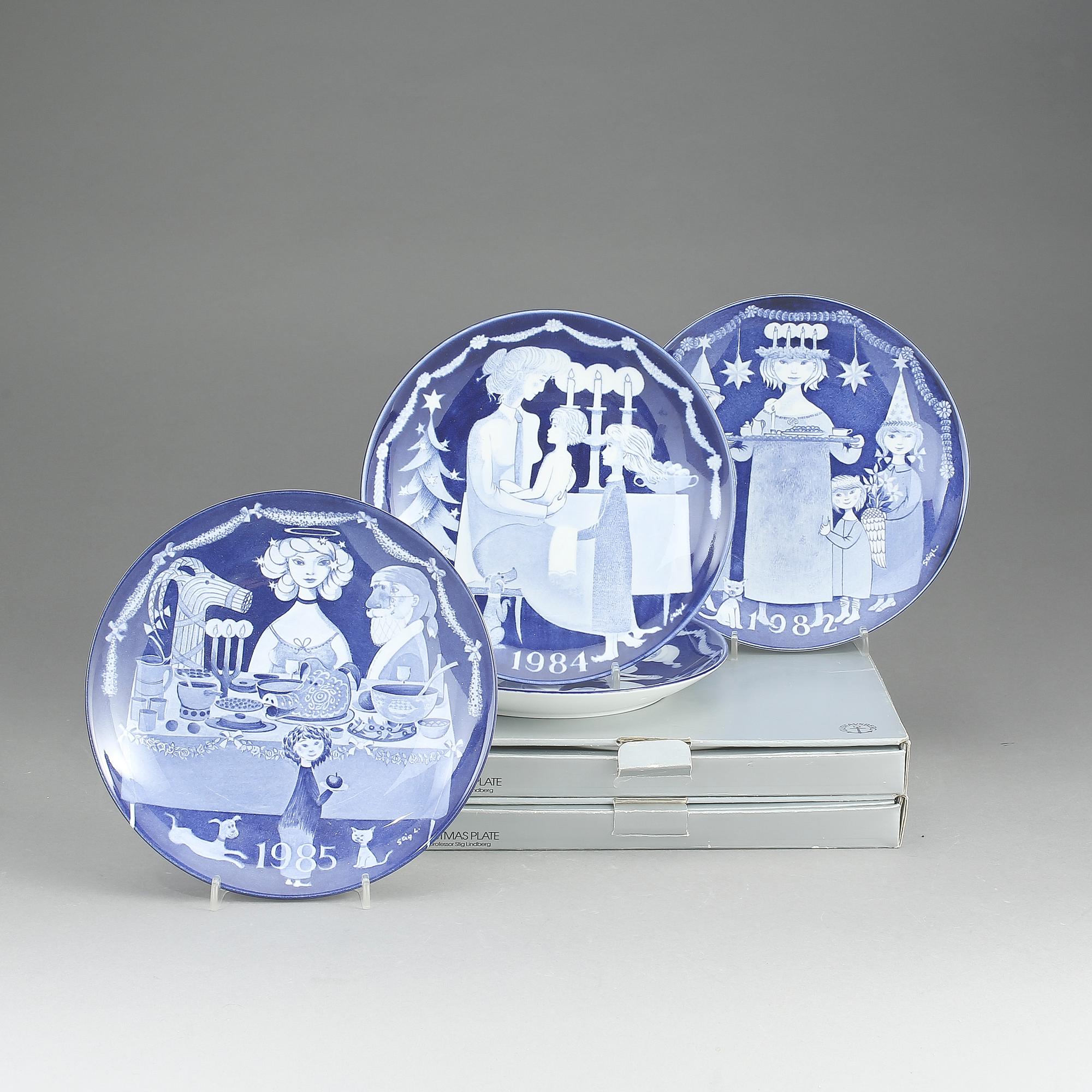 TALLRIKAR 6 st, Stig Lindberg Gustavsberg 1981,1982, 1982, 1983, 1984 och 1985.