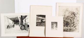 PARTI GRAFIK, 19 st, flertal konstnärer bla Emil Zoir, mest Sverige, 1900-tal.