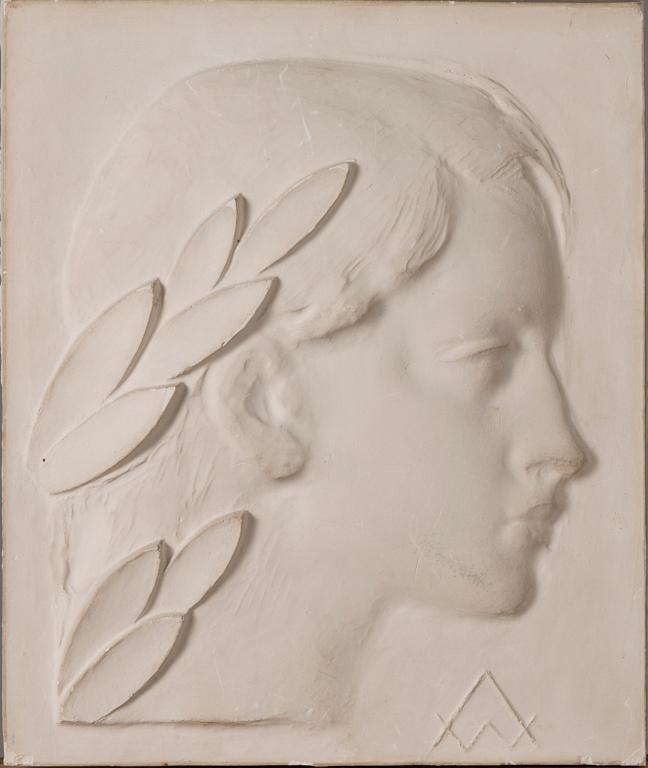 WÄINÖ AALTONEN, a plaster relief, monogram signed.