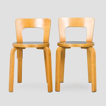 Alvar Aalto, tuoleja 6 kpl, malli 66, Artek, 1900-luvun loppu.