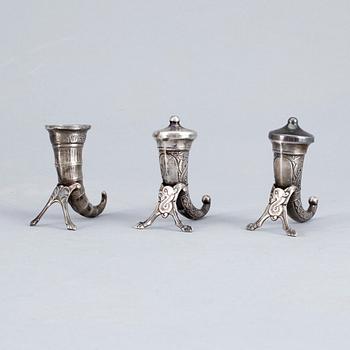 SALTKAR, 2+1 st, sterlingsilver, Norge och Sverige. Total vikt ca 48 gram.
