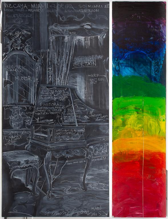 Ben Schonzeit, "Music Room: Blackboard Diptych".