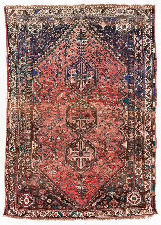 Matta semiantik Shiraz, sydöstra Iran, ca 250 x 175 cm.