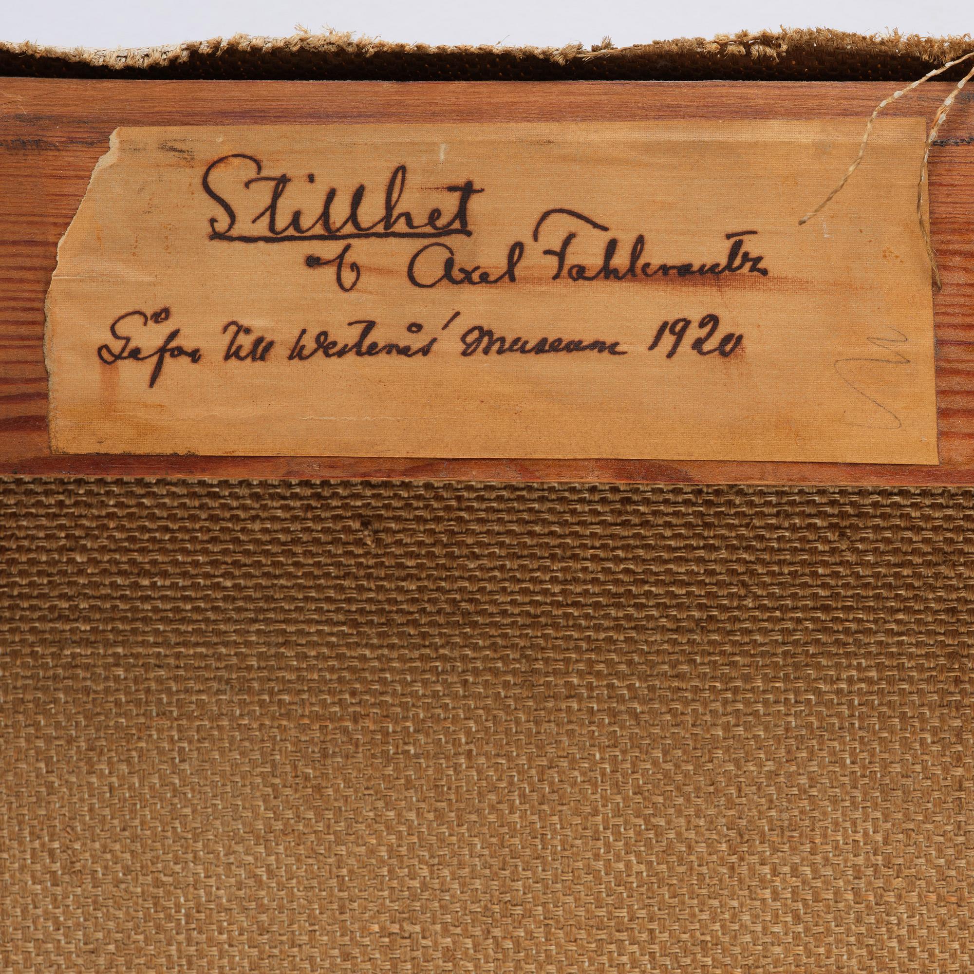 Axel Fahlcrantz, "Stillhet".