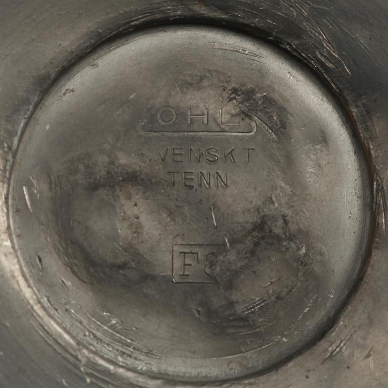 TAZZA, tenn. Art-deco, 1900-talets första hälft.