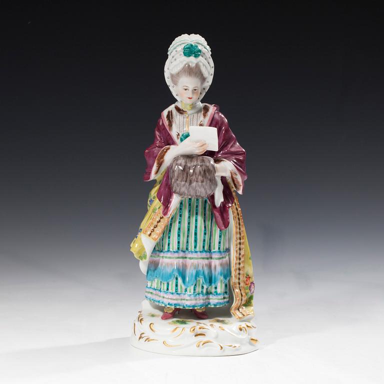 FIGURIN, porslin Meissen 1800-talets slut.