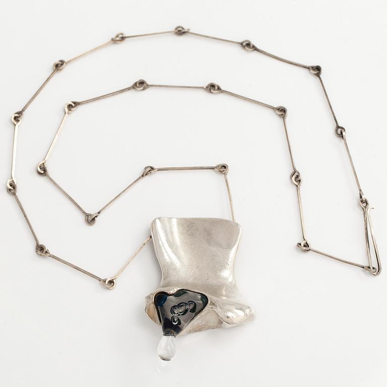 Björn Weckström, a silver and acrylic 'Creature No 5' necklace, Lapponia 1972.