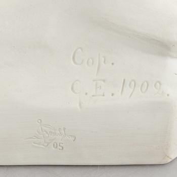 A biscuit porcelain sculpture, Gustafsberg, dated 1905.