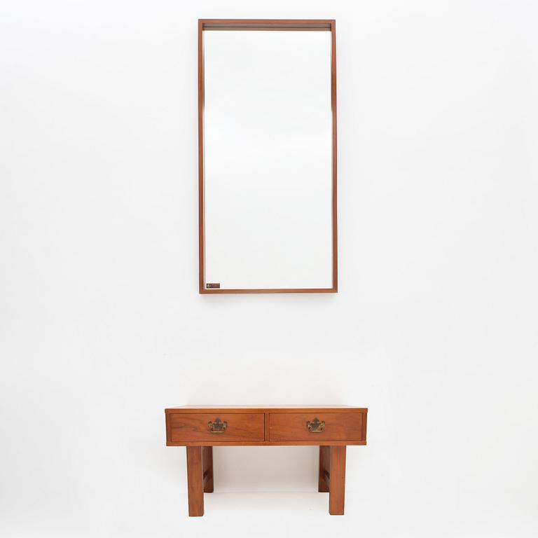 A mirror and a chest of drawers, AB Glas & Trä, Hovmantorp, 1960's.