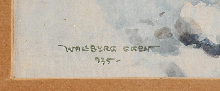 EGON WALLBURG, 2 st, akvareller, sign.