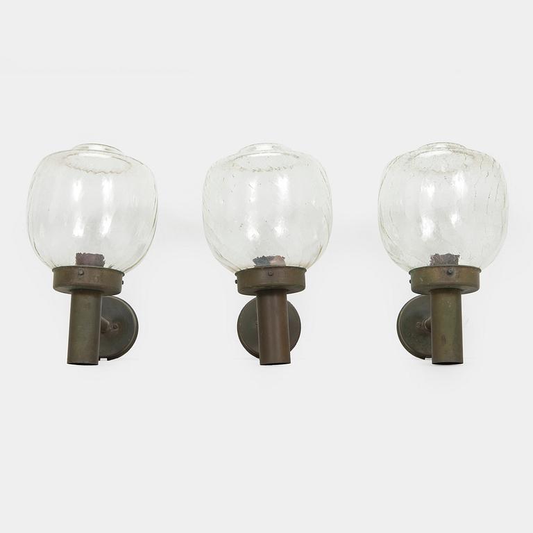 Lisa Johansson-Pape, A set of three 1970s outdoor wall lights '140-015' for Stockmann Orno.